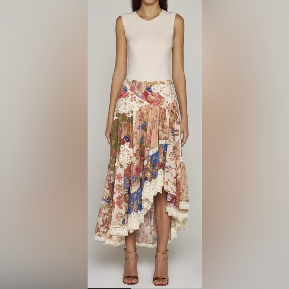 Zimmermann August Asymmetric Lace Skirt